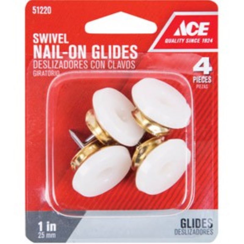 Nylon Nail-On Swivel Glides 1 in 4 ct