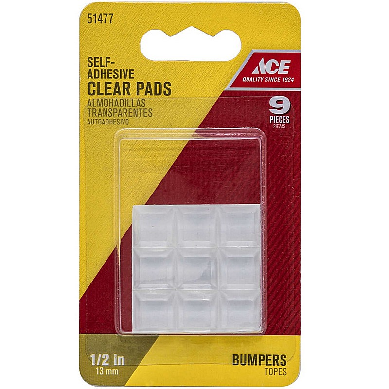 Self Adhesive Round Clear Bumper Pads 1/2 in 16 ct