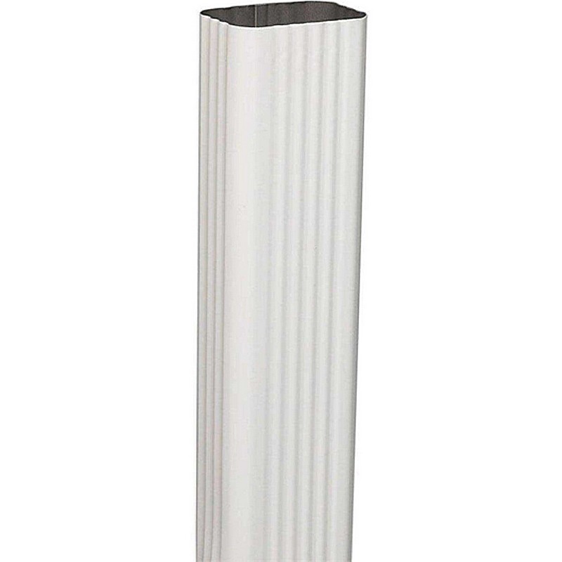 White Aluminum K Downspout 2 x 3 x 120"