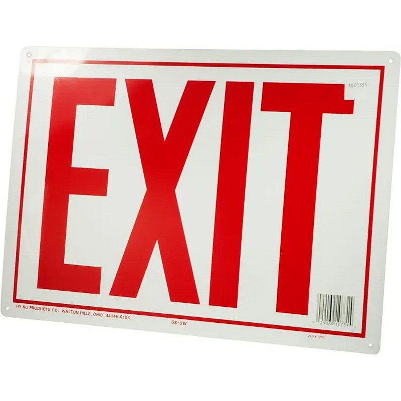 Aluminum Exit Sign 10 x 14"