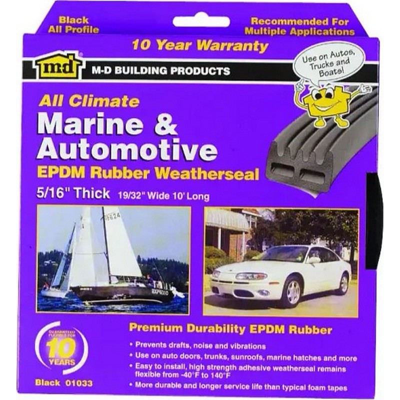 Marine/Auto Rubber Weatherstrip Tape 19/32"x10'