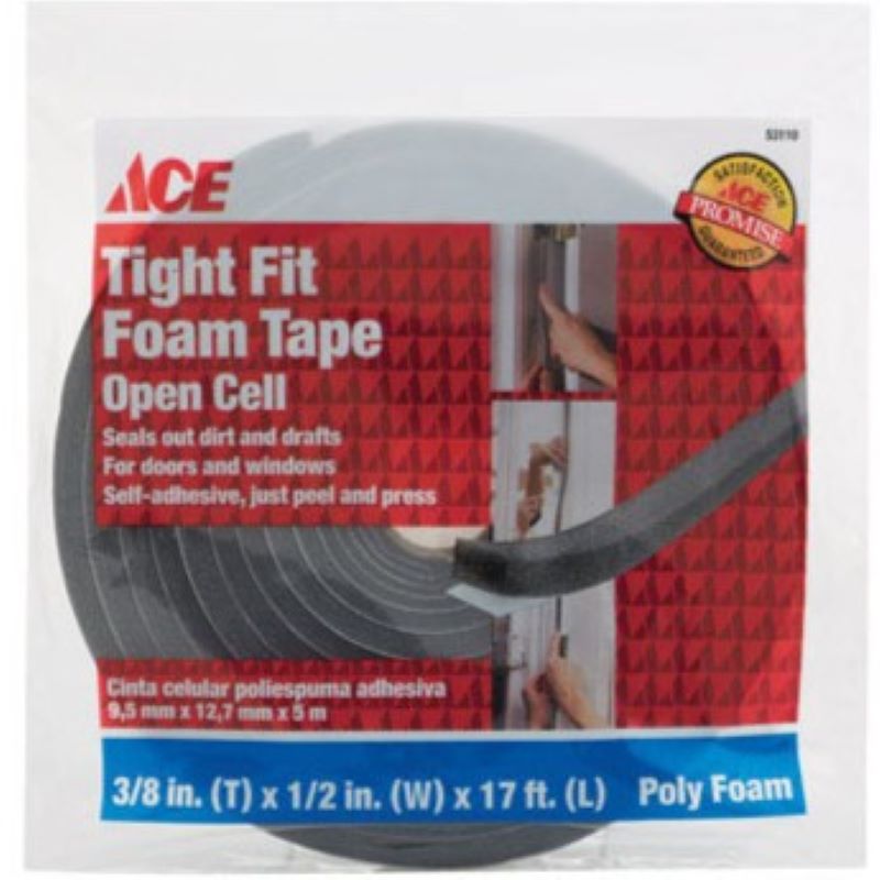 Tight Fit Foam Tape 3/8"x1/3"x17'