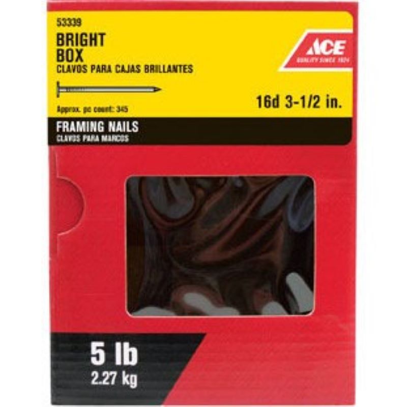 Bright Round Head Steel Nails 3-1/2" 5 lb