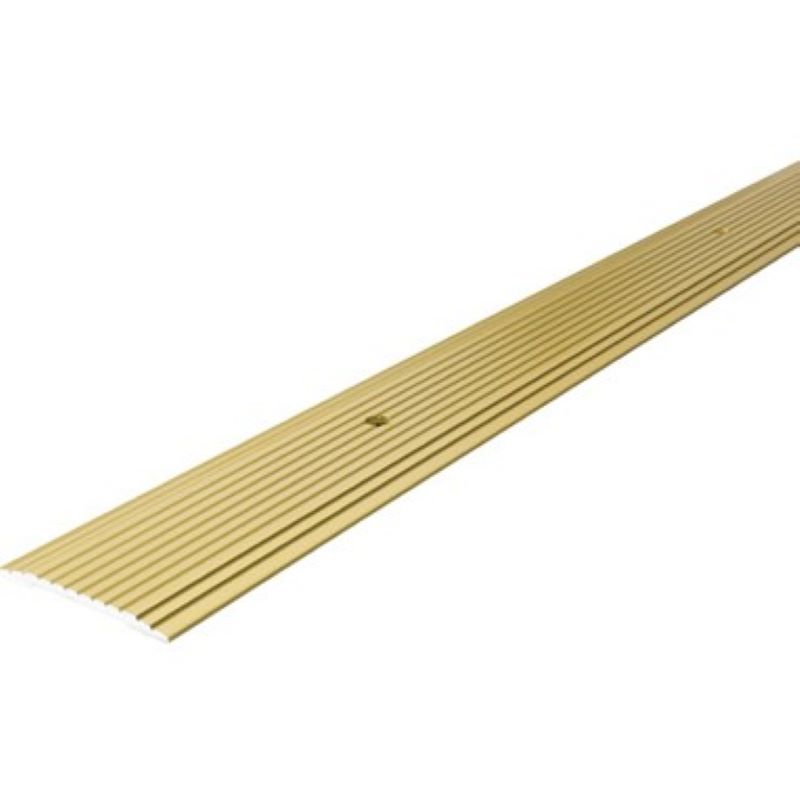 Prefinished Satin Brass Aluminum Fluted Carpet Trim 36"x1-9/32"