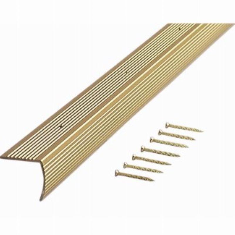 Aluminum Satin Brass Stair Edging 1.28"x36"