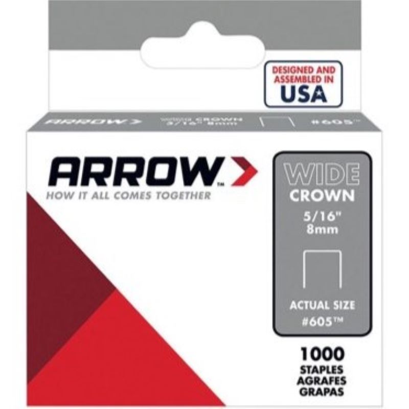 Wide Crown Staple #605 5/16" 1000 Ct