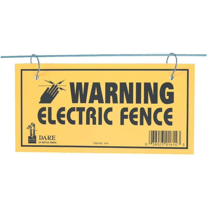 Electric Fence Warning Plastic Sign 3 ct