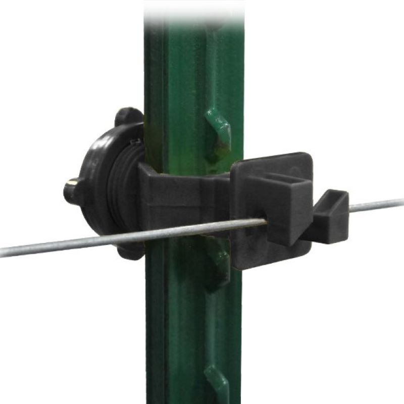 Screw-On Black T-Post Insulator