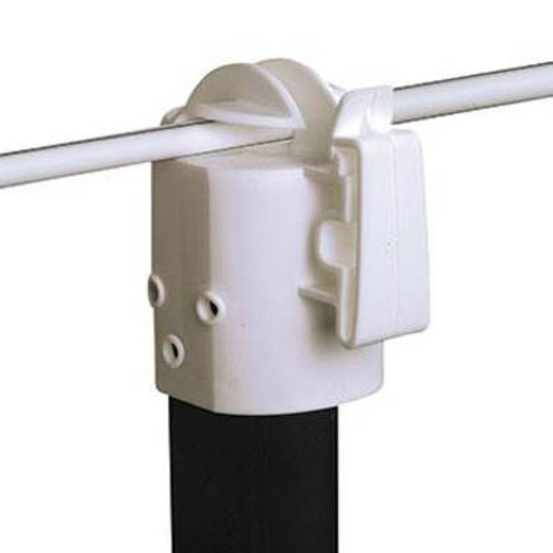 Insulated White Steel T-Post Topper