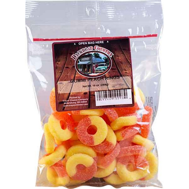 Gummi Peach Rings Candy 10 oz