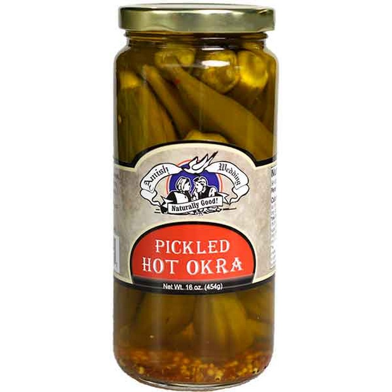 Pickled Hot Okra 16 oz