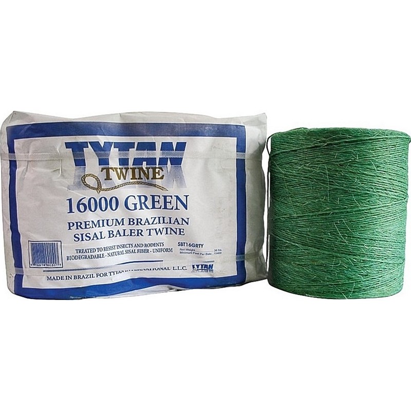 2 Ball Tytan Green Sisal Baler Twine 16,000' 130 lb