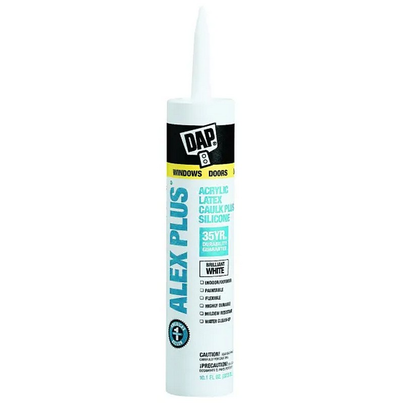 White Acrylic Latex Caulk with Silicone 10 oz