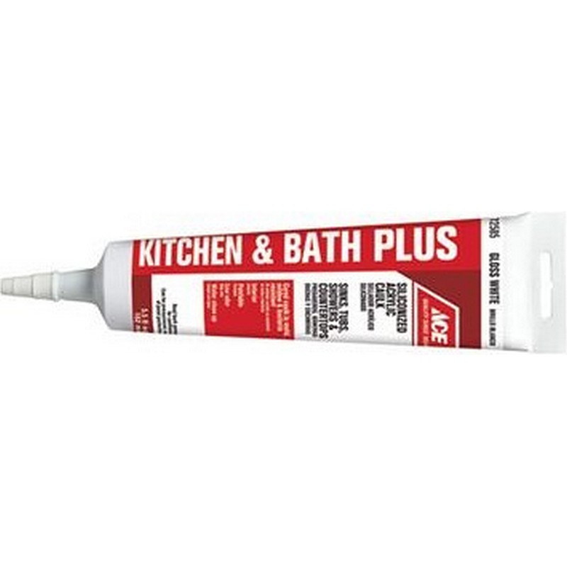 Kitchen & Bath White Siliconized Acrylic Adhesive Caulk  5.5 oz