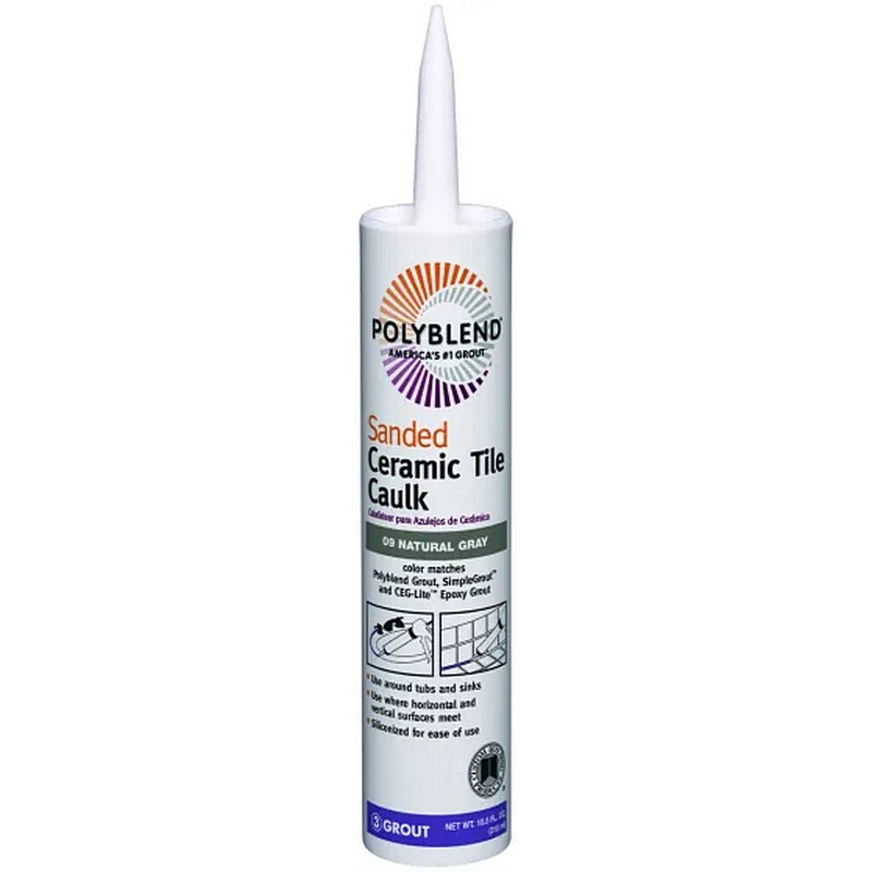 Sanded Natural Gray Ceramic Tile Caulk 10.5 oz