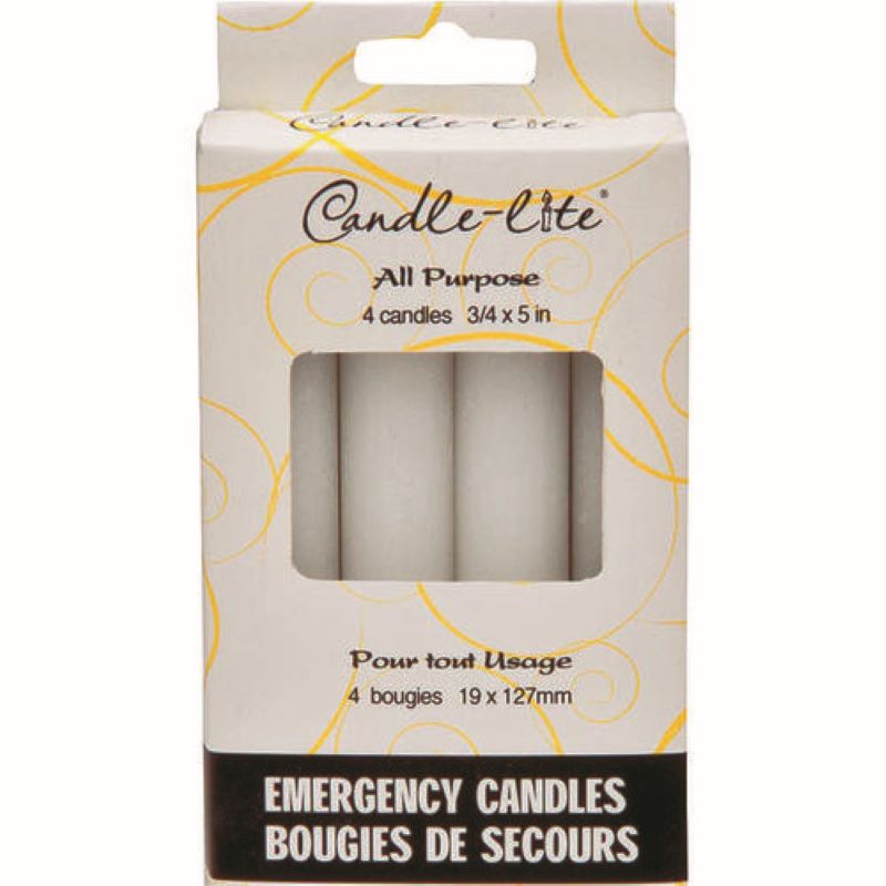 Candle Lite Emergency Candles 3/4 x 5" 4 Ct