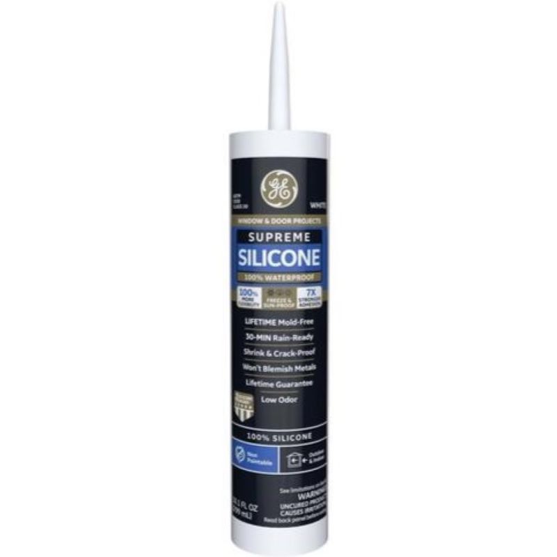 GE Supreme White Silicone Window & Door Sealant 10 oz