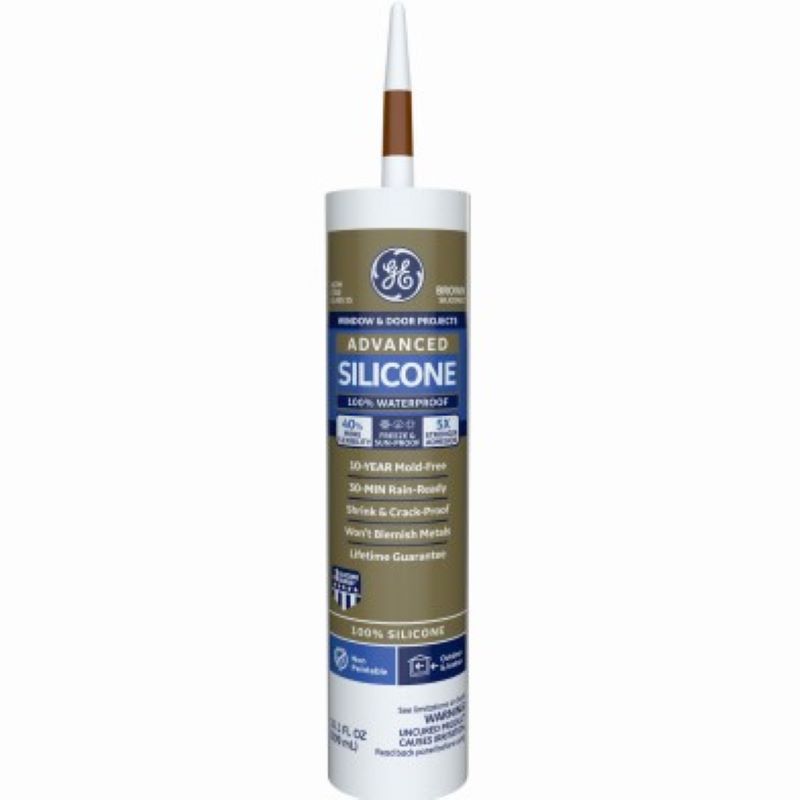 GE Advanced Silicone Brown Window & Door Sealant 10 oz