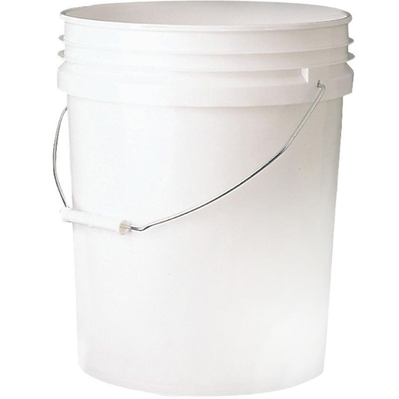 Food Safe White Plastic Bucket 5 gal