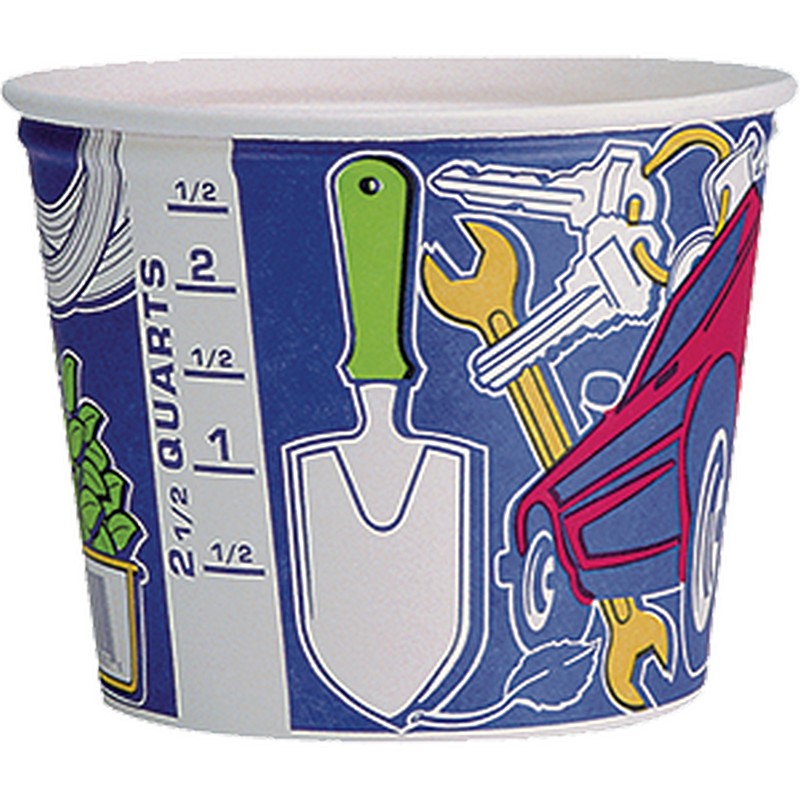 Multi-Colored Paper Paint Pail Liner 2.5 qt