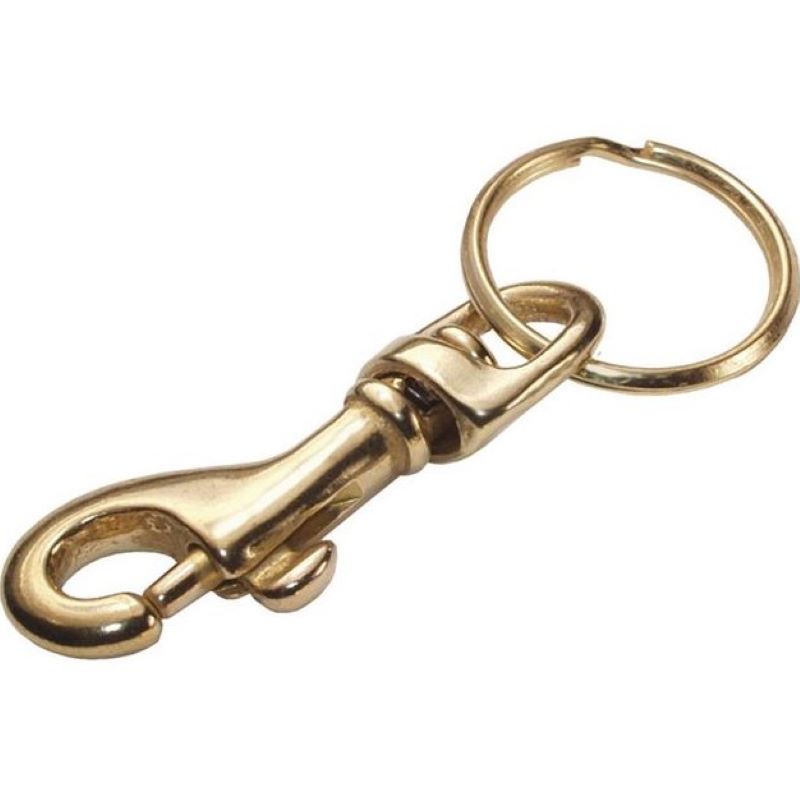 Small Brass Snap Hook with Ring