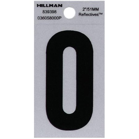 #0 Black/Silver Reflective Vinyl Sticker 2"