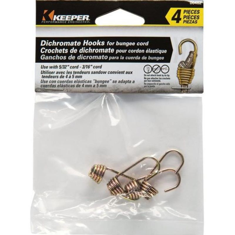 Dichromate Bungee Cord Hooks 5/32 in 4 ct