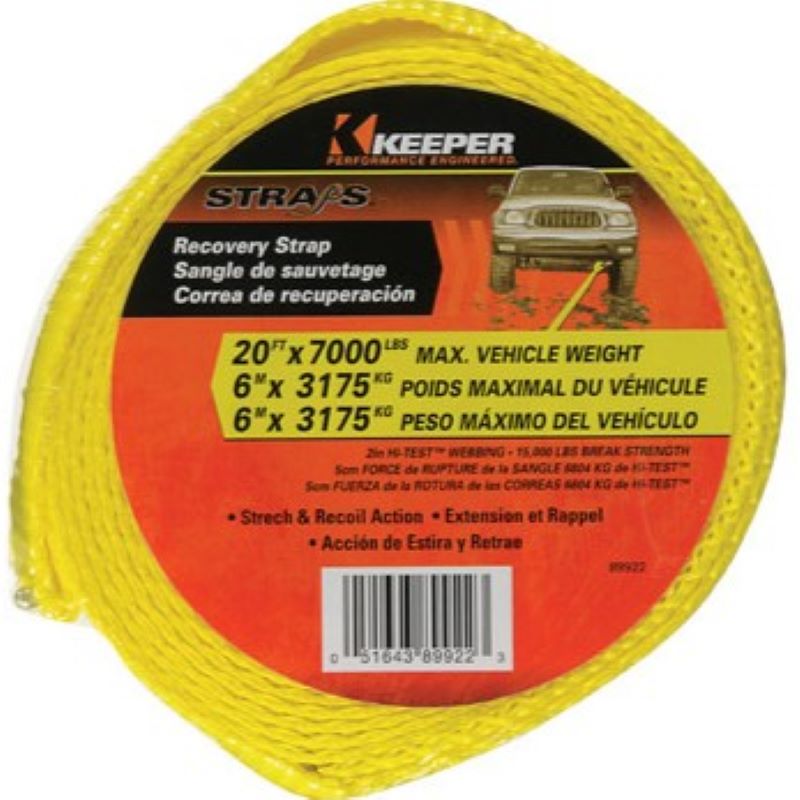 Yellow Recovery Strap 2 in x 20' 7,000 lb