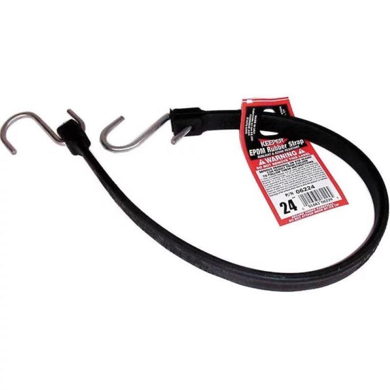 Black Rubber Tarp Strap 24 in