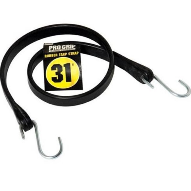 Black Rubber Tarp Strap 31 in