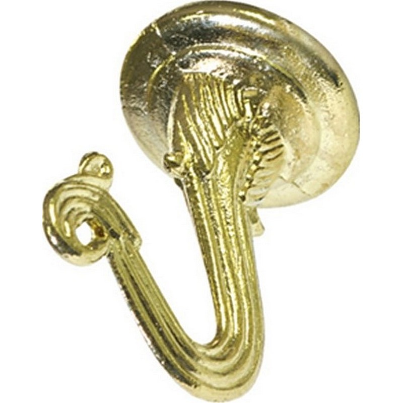 Antique Brass Metal Swag Hooks 2 Ct
