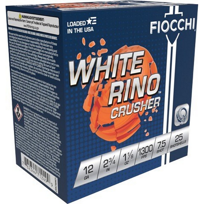 Fiocchi Exacta Target White Rino Crusher 12 Gauge 2-3/4" 25Ct