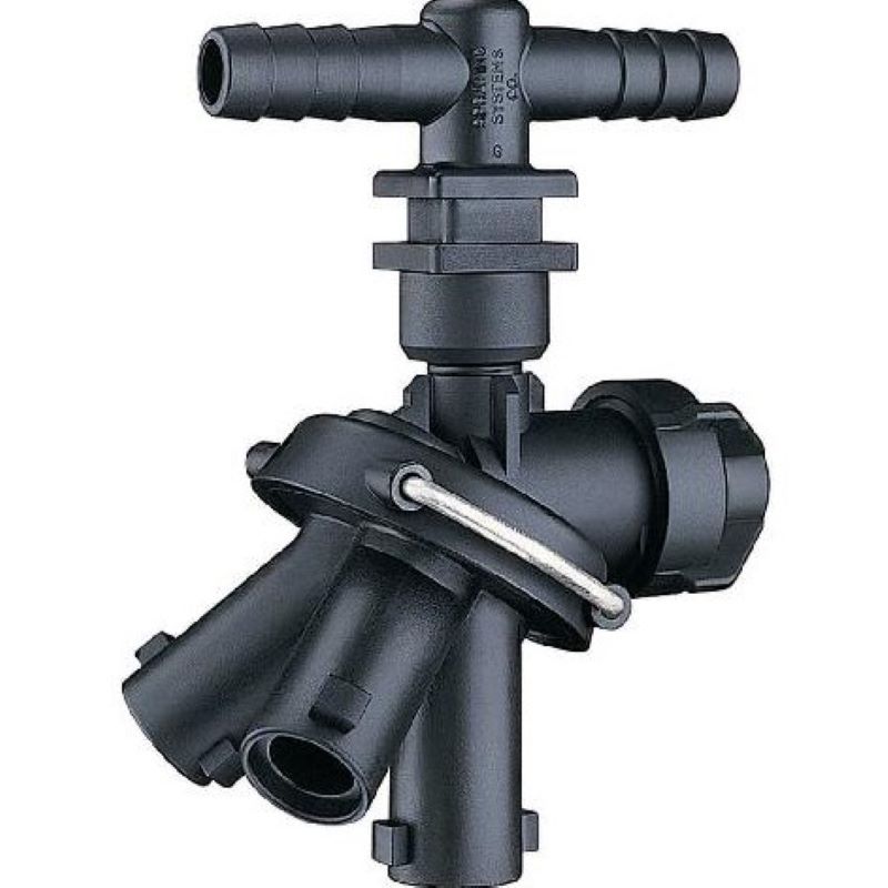 Triple Nozzle Body with 1/2" Hose Barb Elbow