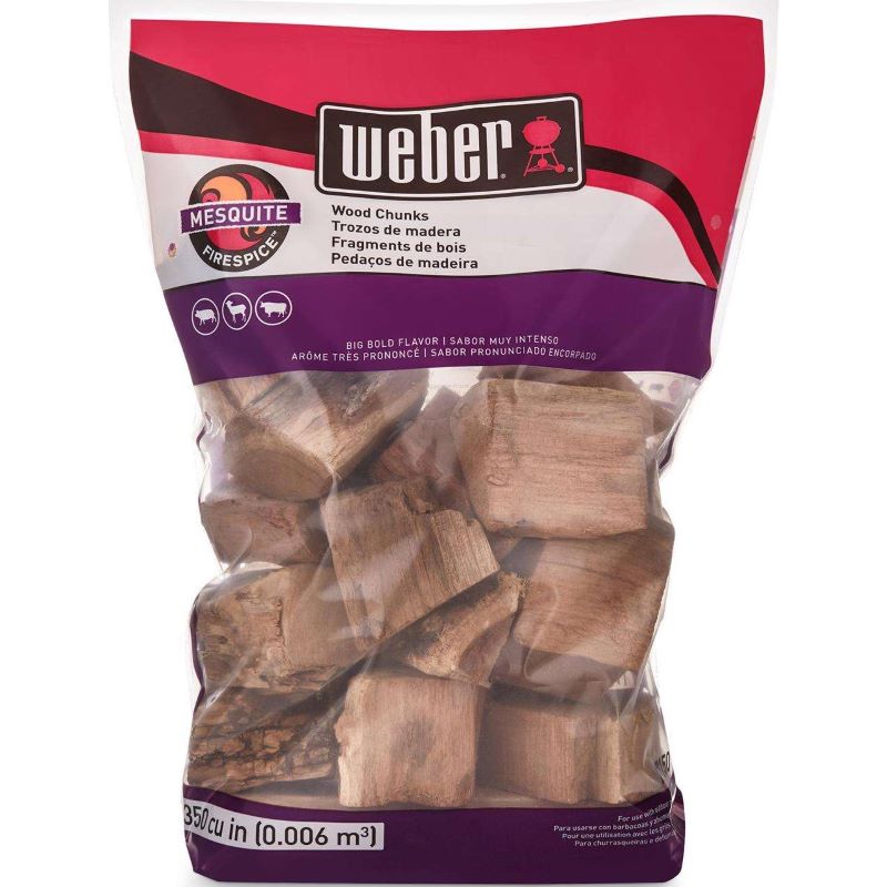 Weber Firespice Mesquite All Natural Wood Smoking Chunks 350 cu in