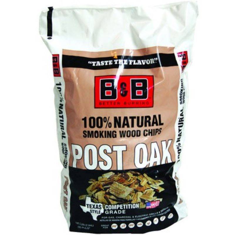 B&B Natural Post Oak Wood Smoking Chips 180 cu in