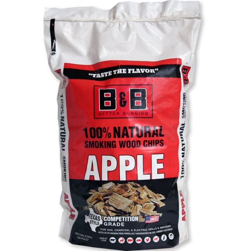 B&B All Natural Apple Wood Smoking Chips 180 cu in