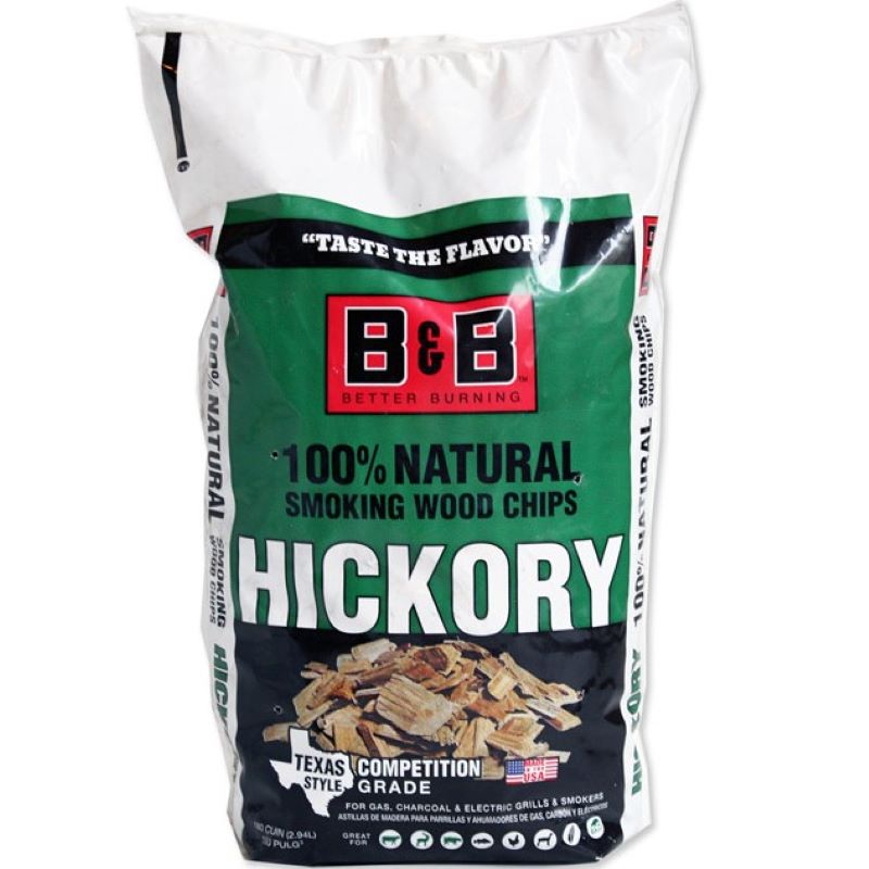 B&B All Natural Hickory Wood Smoking Chips 180 cu in
