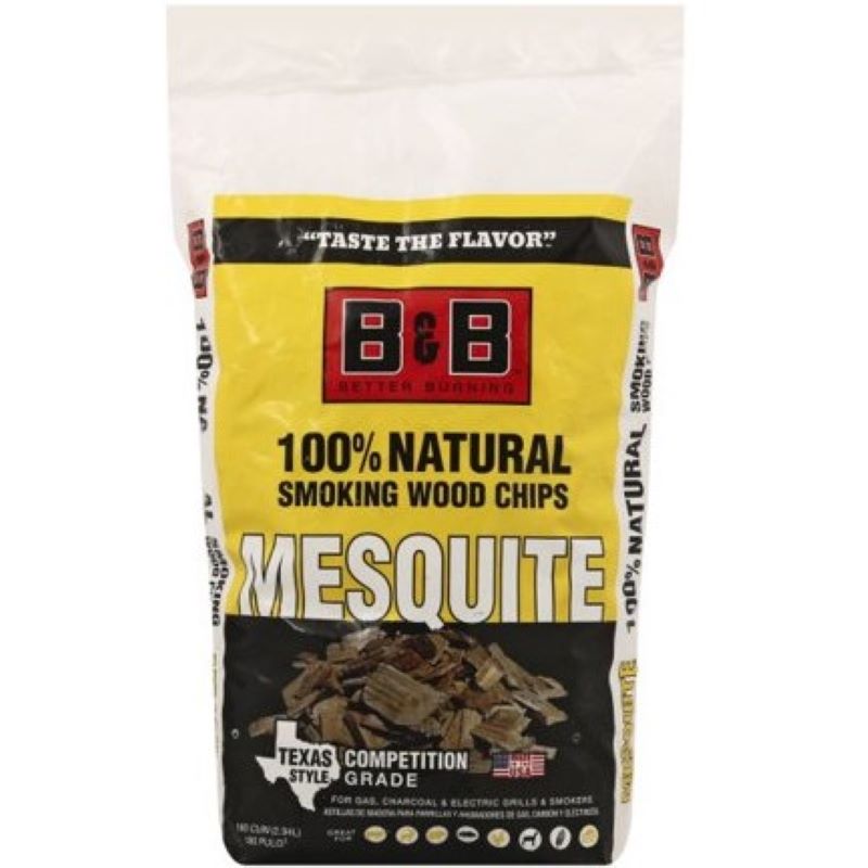 B&B All Natural Mesquite Wood Smoking Chips 180 cu in