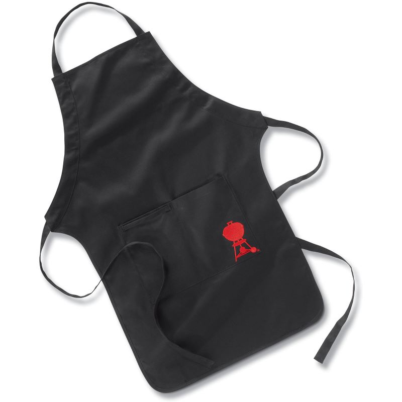 Weber Black Cotton Apron with Red Kettle