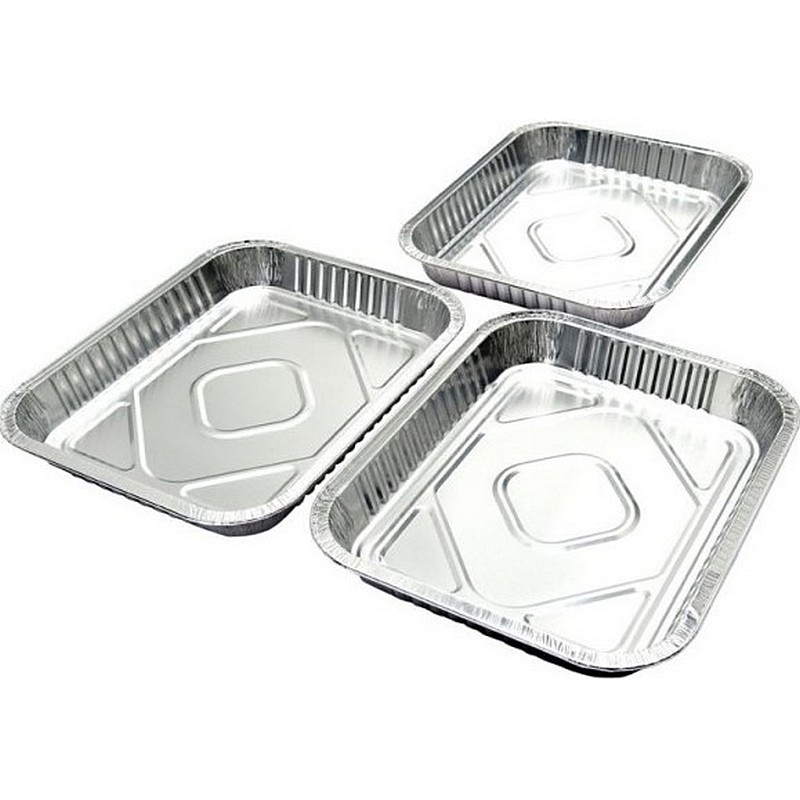 Grill Mark Aluminum Drip Pan Tray 13 x 10 in 3 pk