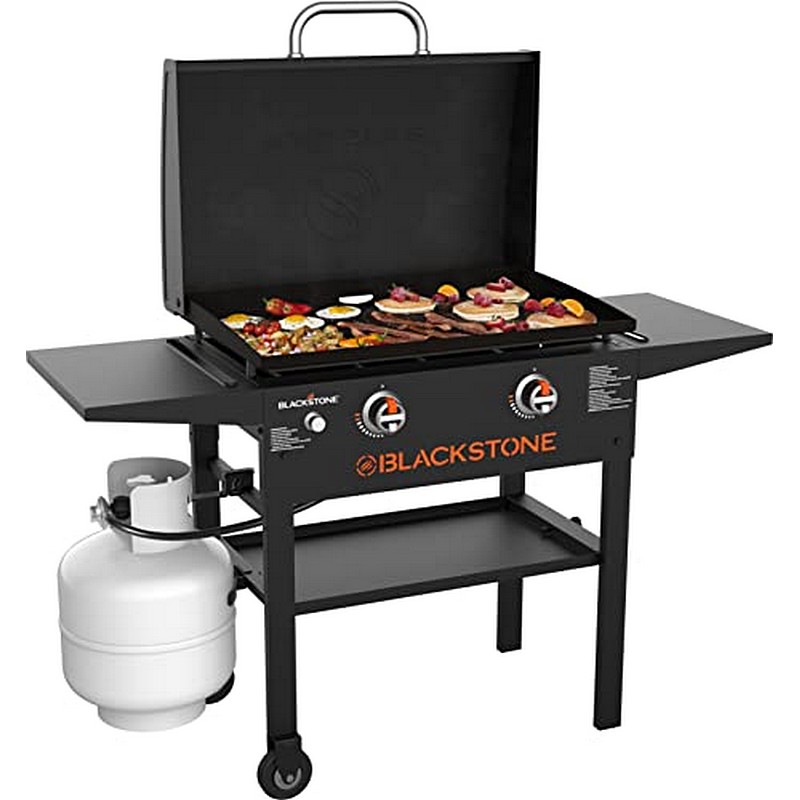 Blackstone Black 2 Burner Liquid Propane Outdoor Griddle with Hood 28 in