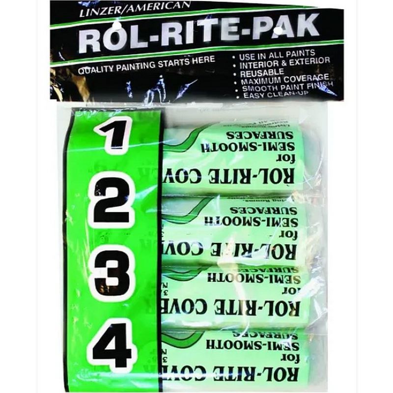 Rol-Rite Utility Paint Roller Cover 3/8 x 9" 4 Ct