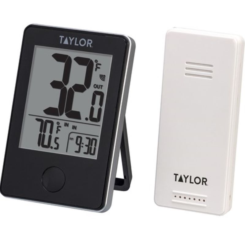 Taylor Wireless Digital Thermometer Plastic Black 7.68"