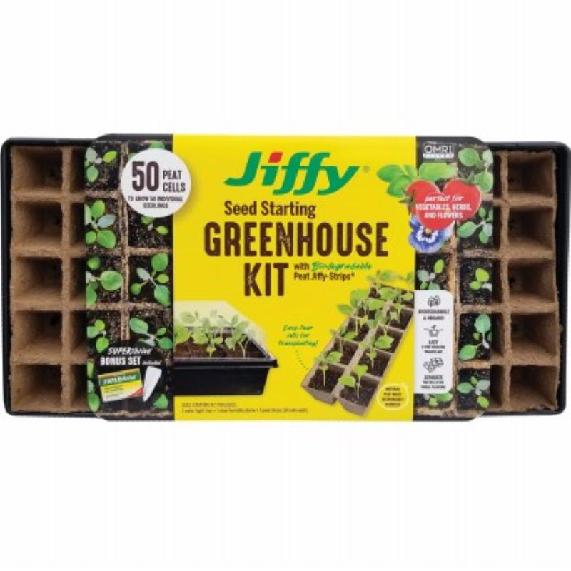 Jiffy Peat Seed Starter Greenhouse Tray 50 Cells