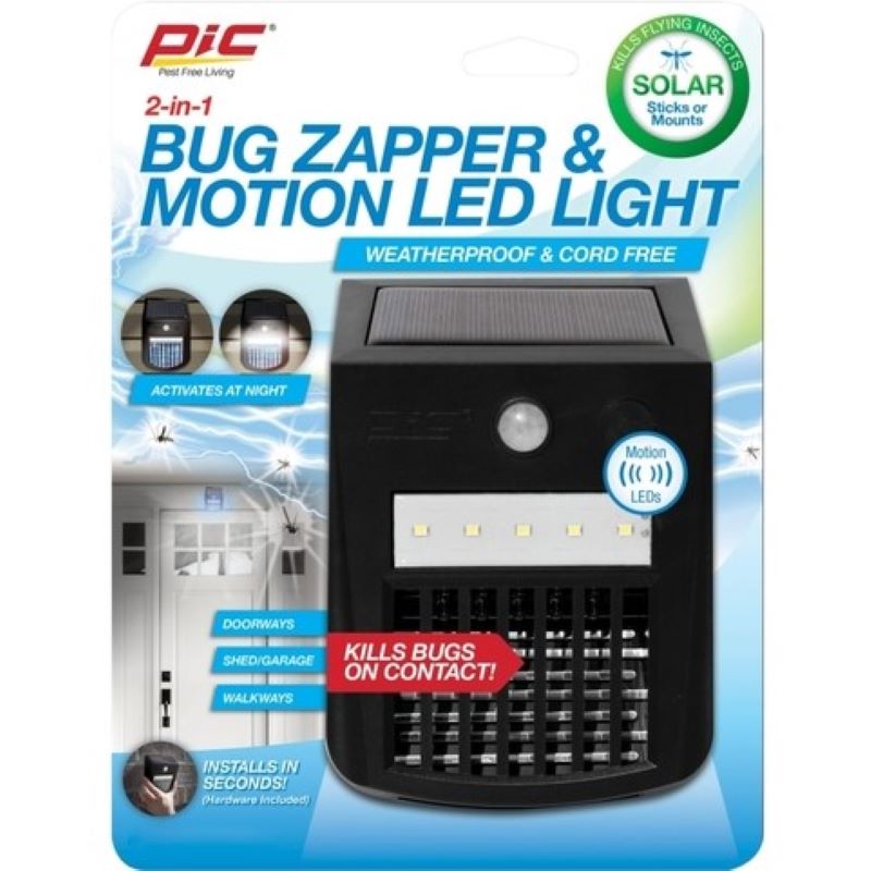 Pic 2-in-1 Solar Bug Zapper & Motion LED Light