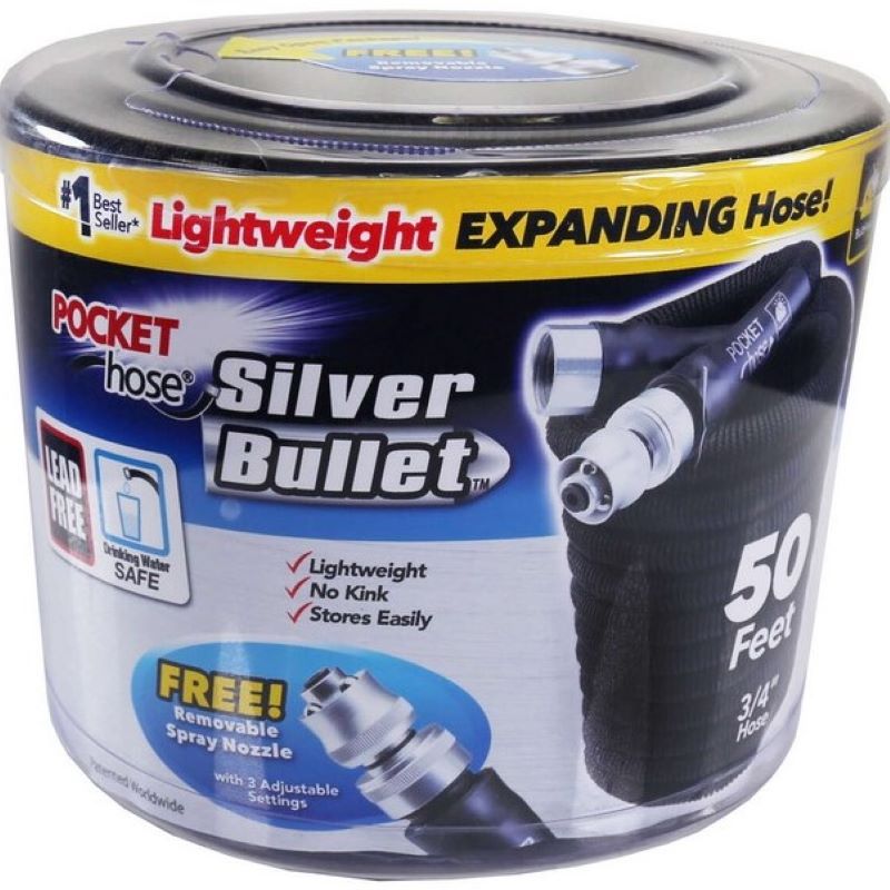Pocket Hose Silver Bullet 3/4" Expanding Hose Black 50'