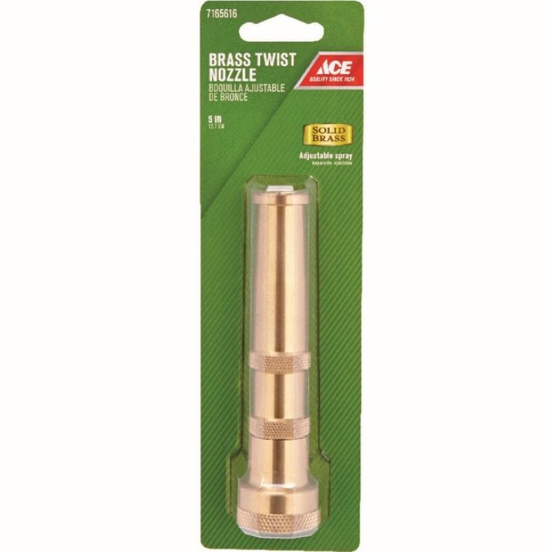 Ace Adjustable Brass Twist Hose Nozzle