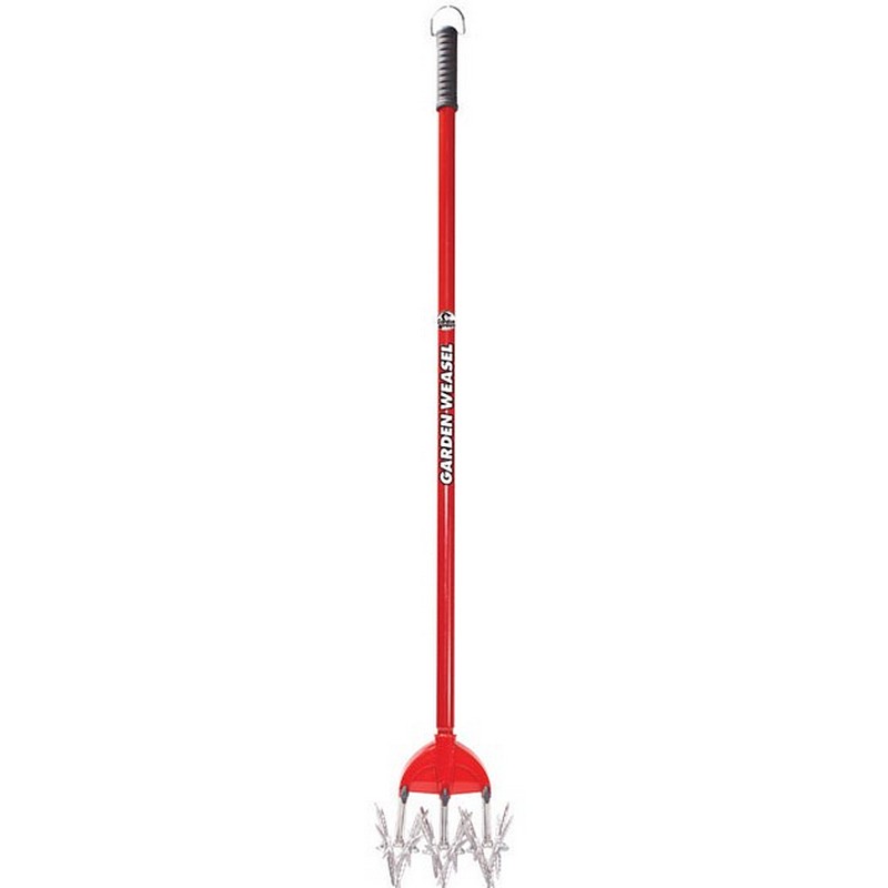 Garden Weasel 3 Tine Steel Rotary Hand Cultivator 45 in