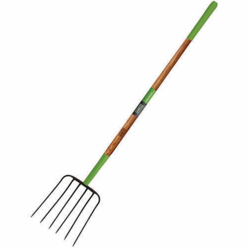 Ames 6 Tine Manure Fork Wood Handle 61 in