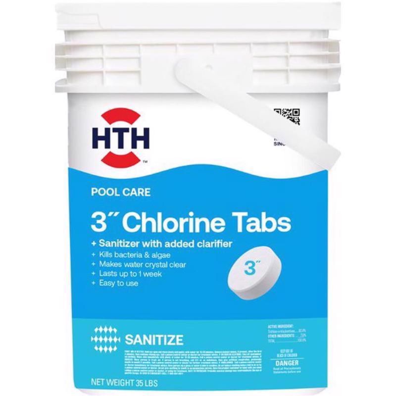 HTH 3 in Chlorine Tabs 35 lb